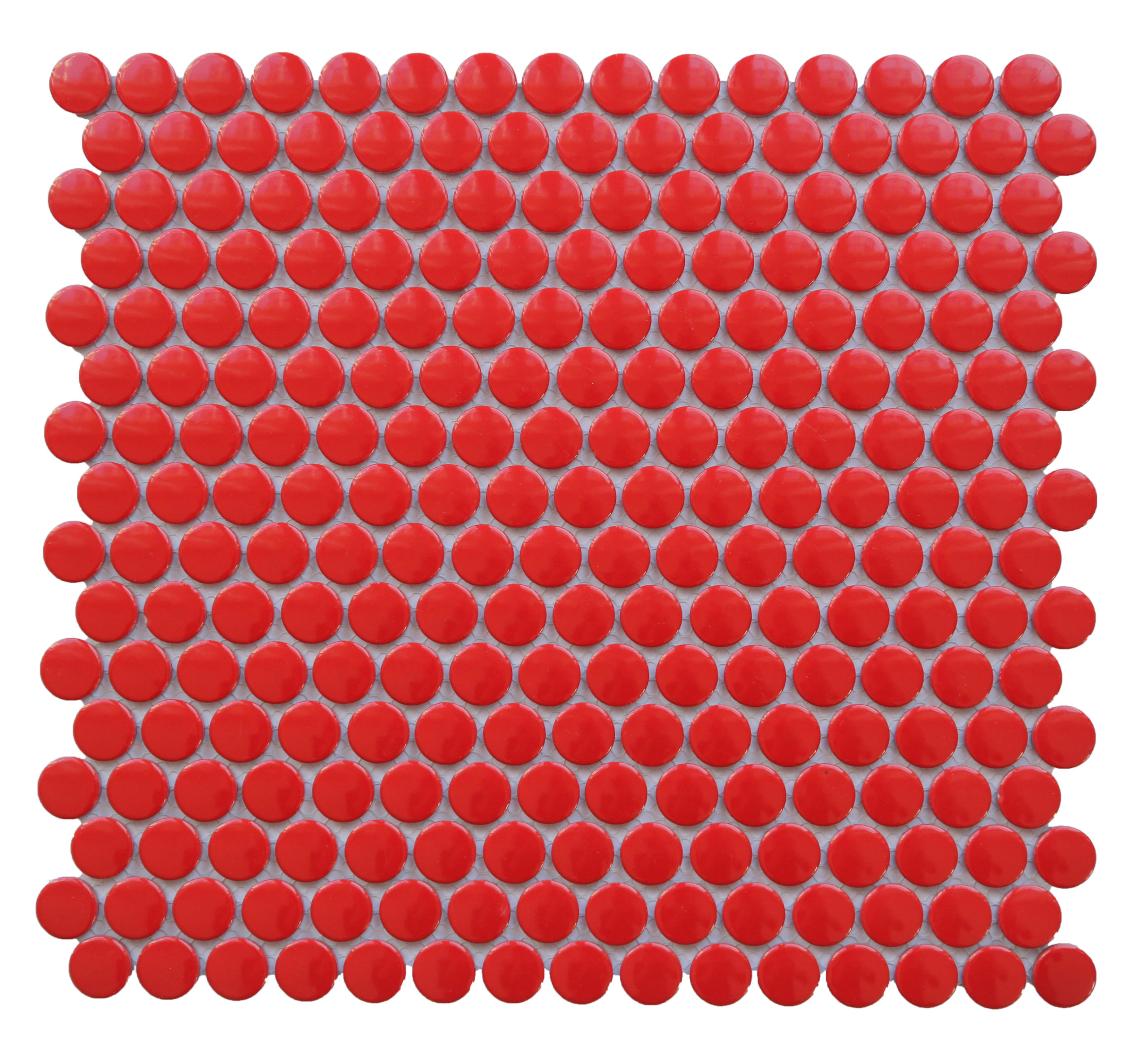 GS-CR070-red Penny Round Porcelain Mosaic